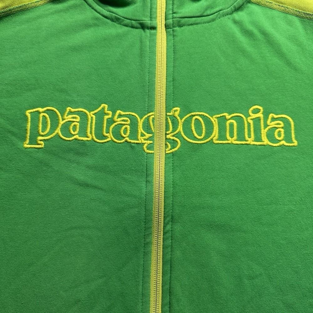Vintage Patagonia Threebull Organic Cotton Fleece Full Zip Sweatshirt Green XXL - Picture 2 of 4